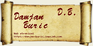 Damjan Burić vizit kartica